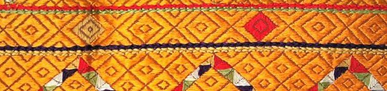 Phulkari Textile brightly colored swatch